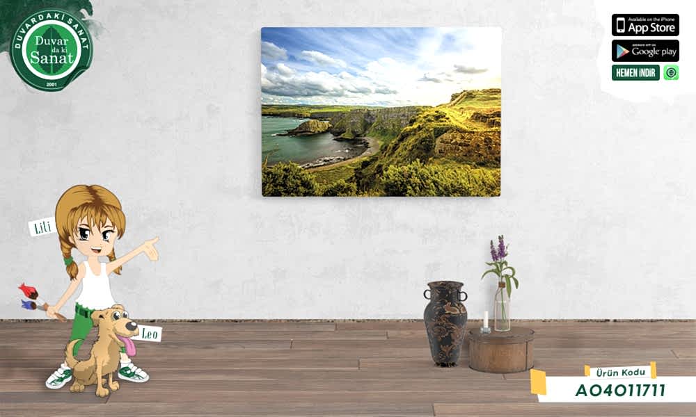 Duvardaki Sanat Yeşil Dünya Kanvas Tablo