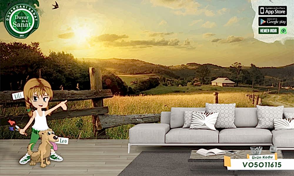 Duvardaki Sanat Çiftlikte Güne Başlarken Duvar Kağıdı