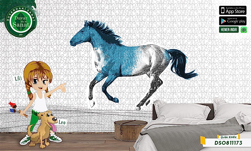 Duvardaki Sanat Renkli At Duvar Kağıdı