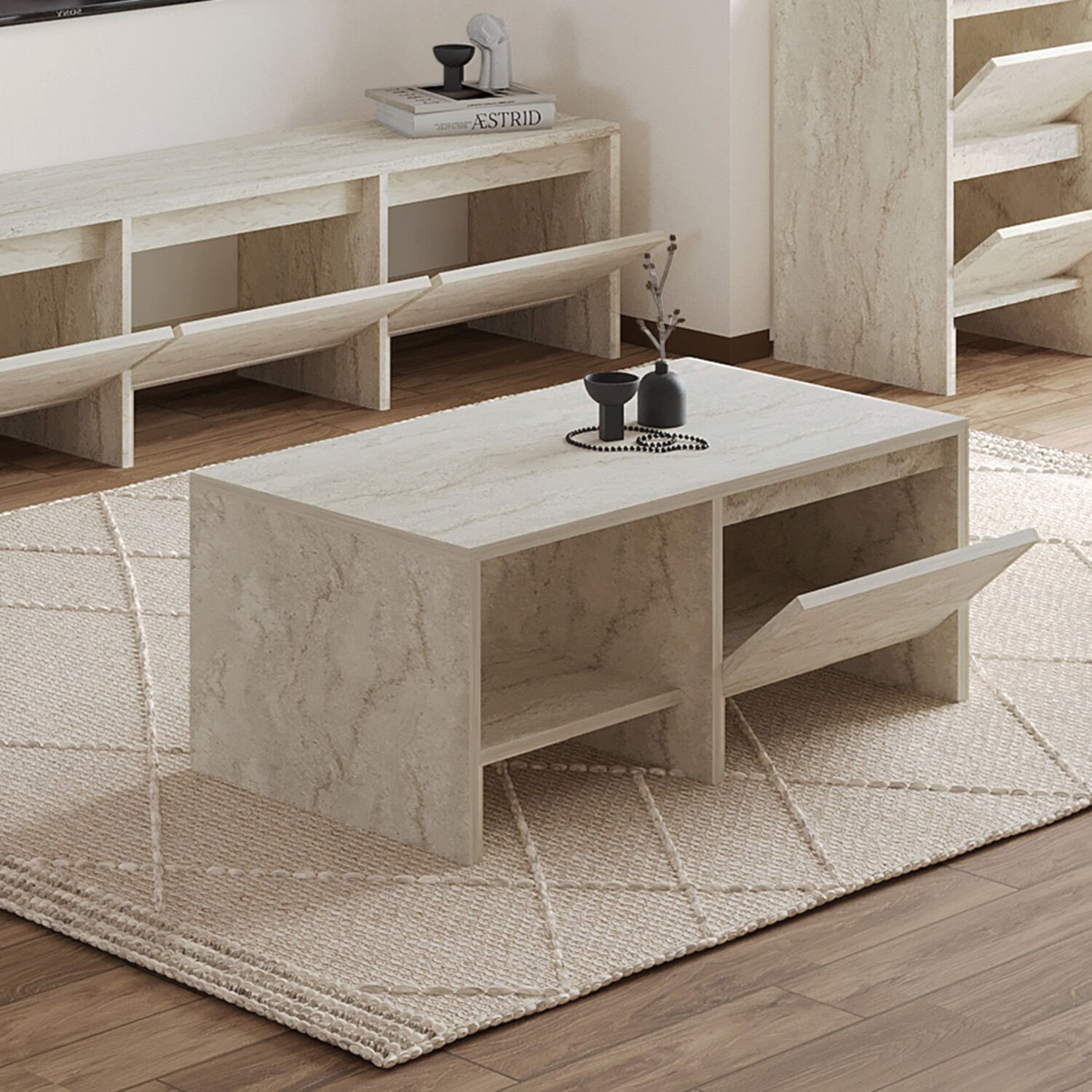 Laris Kapaklı Orta Sehpa – 90 cm Modern Tasarım