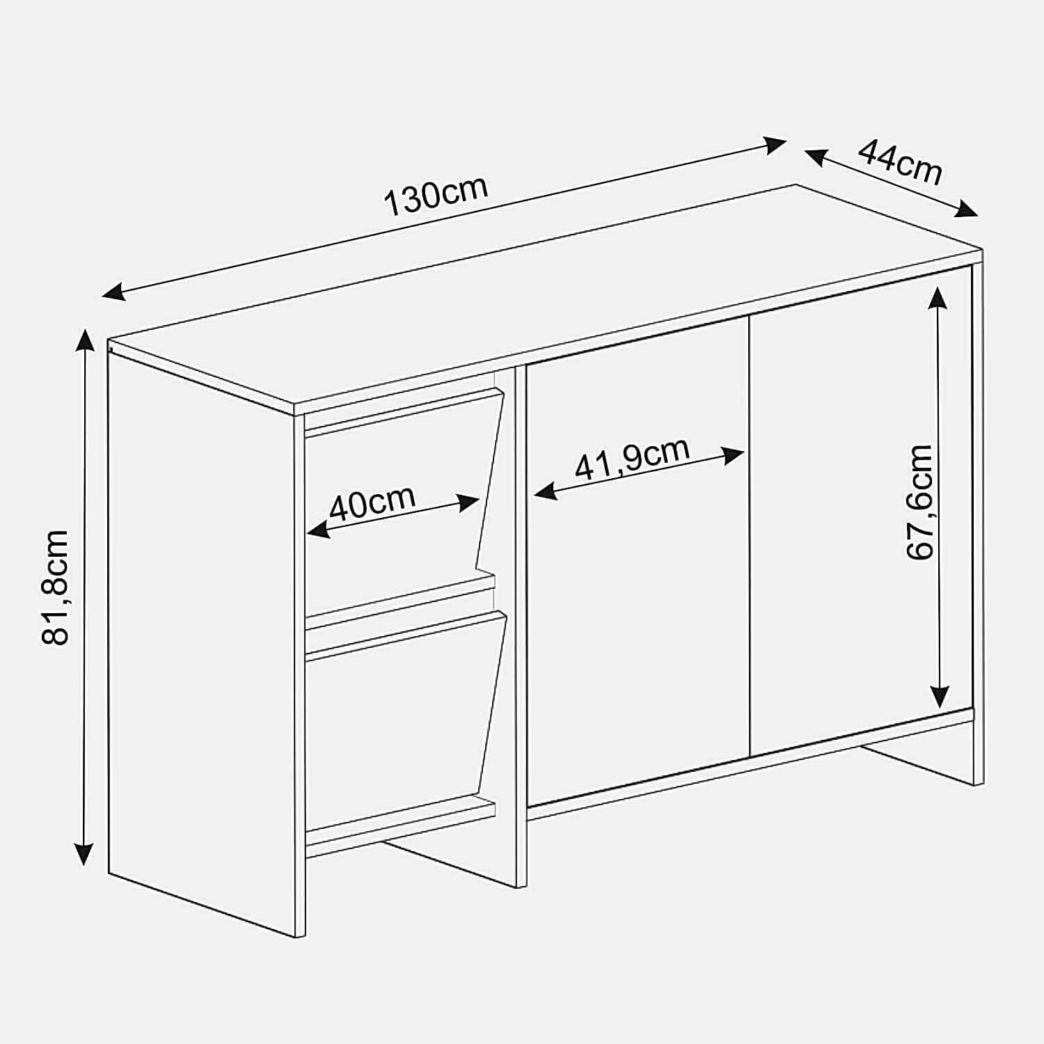 Laris 130 cm Modern Konsol – 4 Kapaklı, Yüksek Ayaklı, Minimalist Tasarım