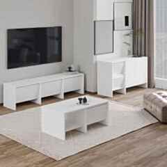 Laris Üçlü SET – TV Sehpası, Konsol ve Orta Sehpa ile Modern Yaşam Alanları İçin Takım