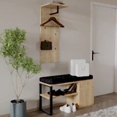 İnarch Dizayn Lion Minderli Portmanto-Antre Askılıklı Ayakkabılık Çok Amaçlı Fonksiyonel Tasarım