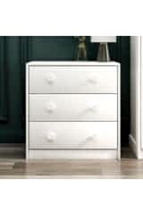 Life 3 Çekmeceli Modern Genç Odası Şifonyer, Beyaz