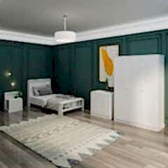 Life Genç Odası Takımı Beyaz – Tek Kişilik Karyola, 3 Kapaklı Gardırop, Komodin, Şifonyer