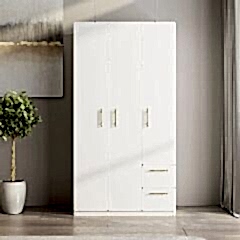 Merlin 3 Kapaklı, Çekmeceli Modern Gardırop - 90 cm