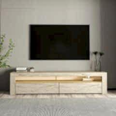 Batı LED Işıklı 2 Kapaklı TV Sehpası – 150 cm – Minimal Tasarım