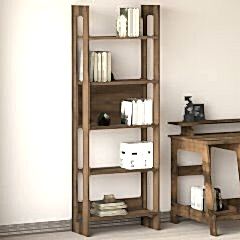 Country Dekoratif 5 Raflı Ev-ofis Kitaplık, Modern Kütüphane