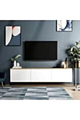 Neon Duvara Monte 3 Kapaklı TV Sehpası – 160 cm – Minimal Tasarım