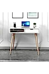 Offer Çalışma Masası, Bilgisayar Masası, Çekmeceli, Ahşap Ayak, Ev-Ofis