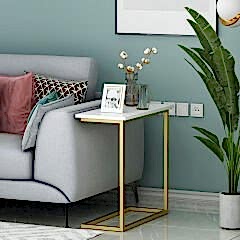 Narin Metal Ayaklı Minimalist Yan Sehpa - Modern C Sehpa