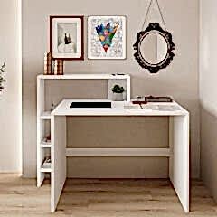 Amber Çalışma Masası – Raflı, Modern Bilgisayar Masası