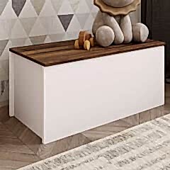 Florya Çok Amaçlı Oyuncak ve Depolama Sandığı - Antrasit ve Beyaz - 90 cm