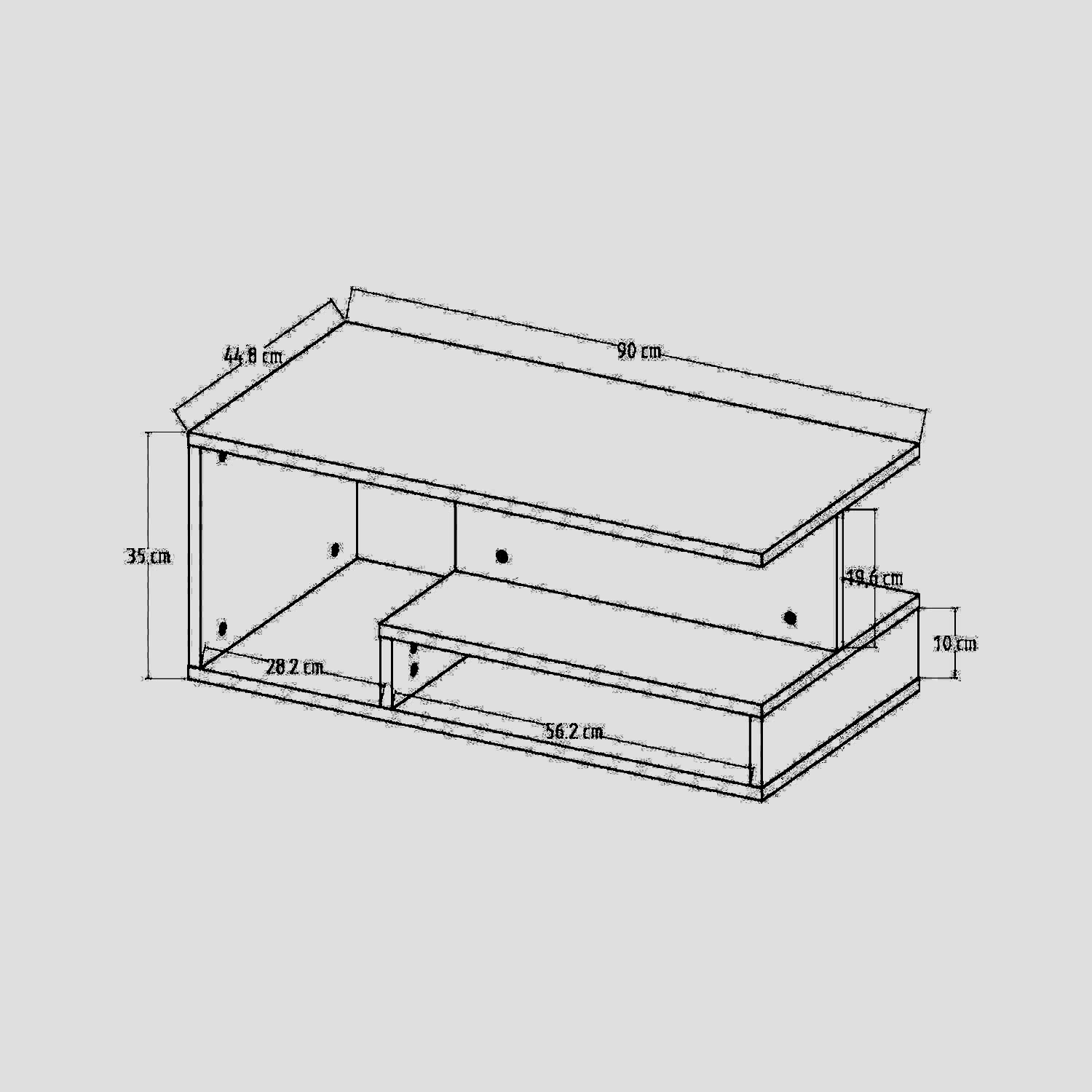 Vera Mini Orta Sehpa – Modern Tasarım, Fonksiyonel Raflı Yapı