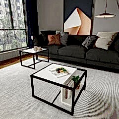 Batı 2’li Modern Orta Sehpa Takımı – Metal Ayaklı, Alt Raflı